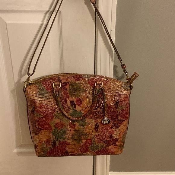 EUC Brahmin Foliage Multicolor Crocodile-Embossed Women's Bag - Picture 7 of 14